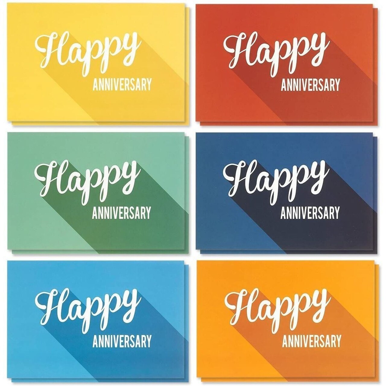 36 Pack Happy Anniversary Cards Bulk with Envelopes - Work, Wedding, Employee Appreciation Cards (Retro Design, Blank Inside, 4x6 In)